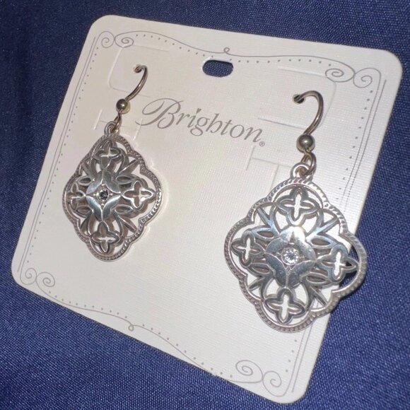 Brighton Sahuri French Wire Silver Crystal Dangle Drop Earrings NEW - Picture 2 of 3
